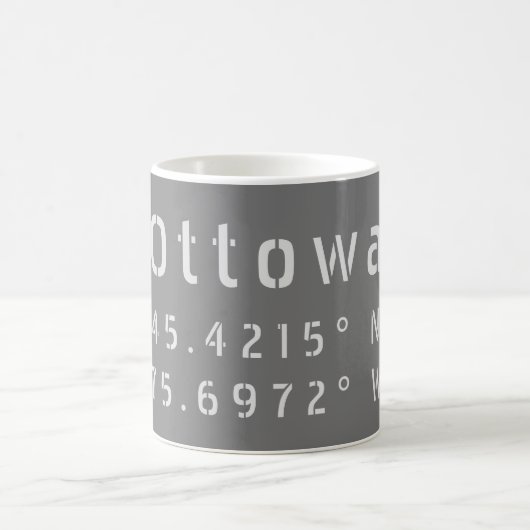 Ottawa Ontario Latitude & Longitude Kaffeetasse (Mittel)