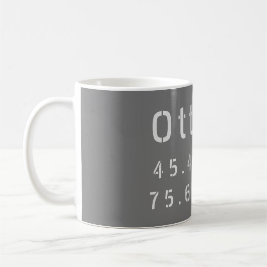 Ottawa Ontario Latitude & Longitude Kaffeetasse (Links)
