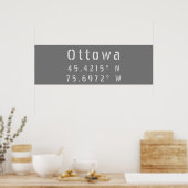 Ottawa Ontario Latitude & Longitude Poster (Küche)