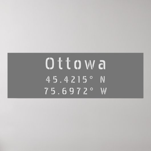 Ottawa Ontario Latitude & Longitude Poster (Vorne)