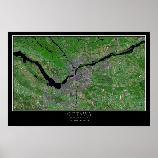 Ottawa Ontario Satellitenplakat Karte Poster (Vorne)