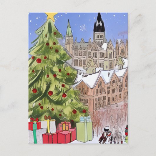 Ottawa Ontario zu Weihnachten Postkarte (Vorderseite)