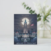 Ottawa Parlament Hill Night Postkarte (Stehend Vorderseite)