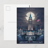 Ottawa Parlament Hill Night Postkarte (Vorne/Hinten)