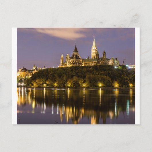 Ottawa Parlament in der Nacht Postkarte (Vorderseite)