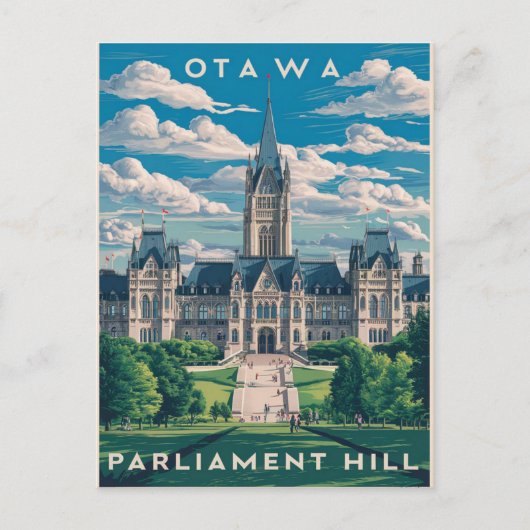 Ottawa Parlamentsberge Postkarte (Vorderseite)