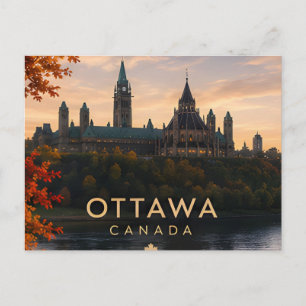 Ottawa Parliament Hill Rideau Kanal Reise Postkarte