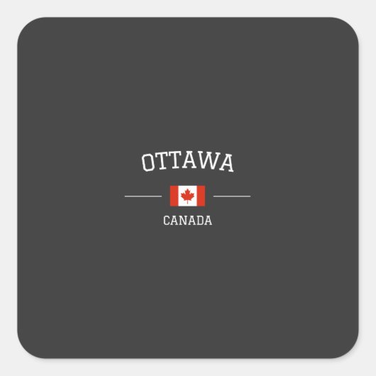 Ottawa Quadratischer Aufkleber (Vorderseite)