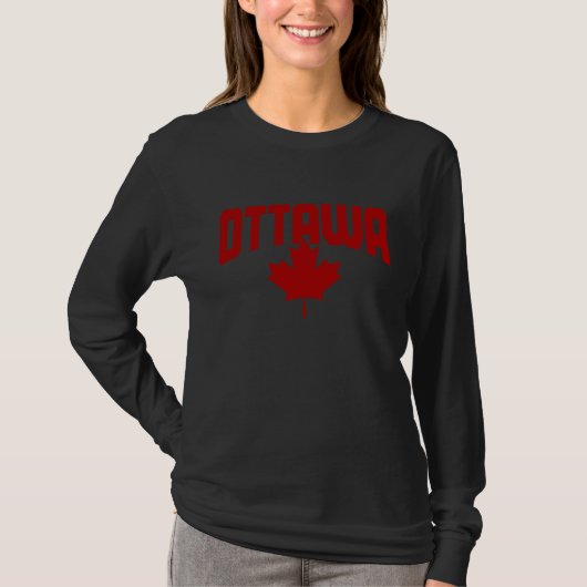 Ottawa Quebec Canada Maple Leaf Canadian Flag Prid T-Shirt (Vorderseite)