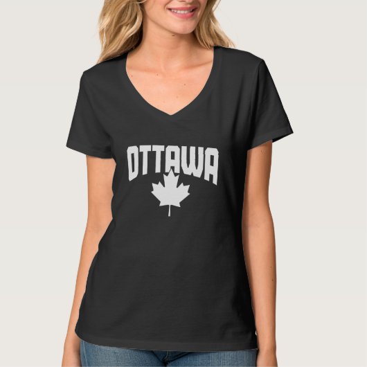Ottawa Quebec Canada Maple Leaf Red Canadian Flag T-Shirt (Vorderseite)