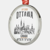 Ottawa Silbernes Ornament (Links)