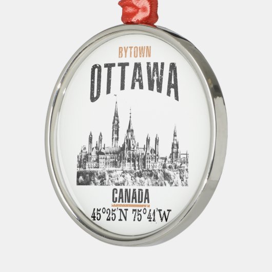 Ottawa Silbernes Ornament (Links)