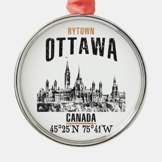 Ottawa Silbernes Ornament (Vorne)