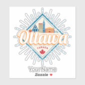 Ottawa Skyline Ontario Retro Kanada Vintag Aufkleber (Blatt)