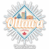 Ottawa Skyline Ontario Retro Kanada Vintag Aufkleber (Vorderseite)