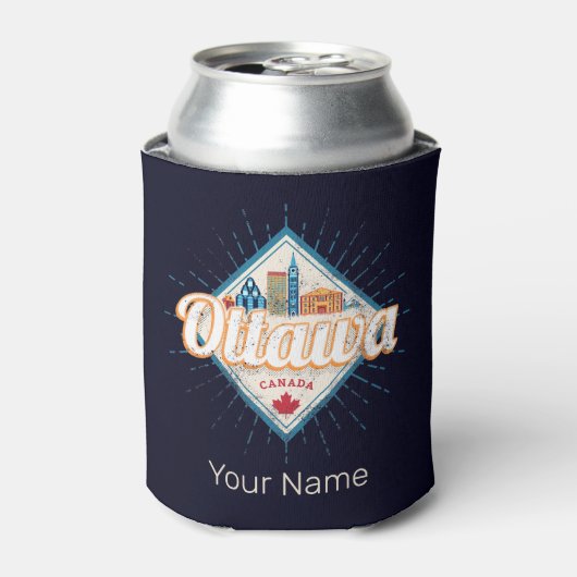 Ottawa Skyline Ontario Retro Kanada Vintag Dosenkühler (Kanne Vorderseite)