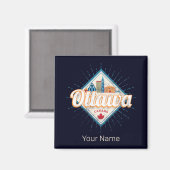 Ottawa Skyline Ontario Retro Kanada Vintag Magnet (Vorderseite/Rückseite)