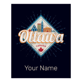 Ottawa Skyline Ontario Retro Kanada Vintag Poster