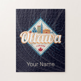 Ottawa Skyline Ontario Retro Kanada Vintag Puzzle