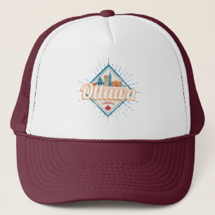 Ottawa Skyline Ontario Retro Kanada Vintag Truckerkappe