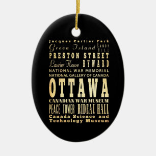 Ottawa-Stadt der Kanada-Typografie-Kunst Keramikornament