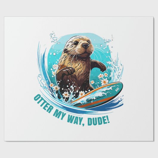 Otter 841 Surfbretter sie klettert Surfbretter Ott Geschenkpapier (Flach)