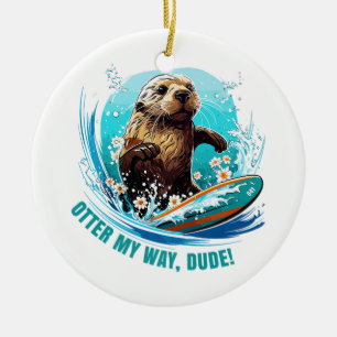 Otter 841 Surfbretter sie klettert Surfbretter Ott Keramik Ornament