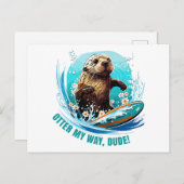 Otter 841 Surfbretter sie klettert Surfbretter Ott Postkarte (Vorne/Hinten)