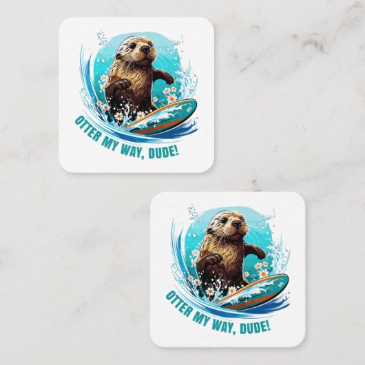 Otter 841 Surfbretter sie klettert Surfbretter Ott Quadratische Visitenkarte (Vorne/Hinten)