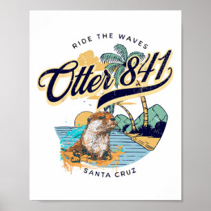 Otter 841 Surfen Otter 841 Kalifornien Surfbrett Poster