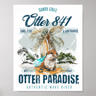 Otter 841 Surfen Otter 841 Kalifornien Surfbrett Poster
