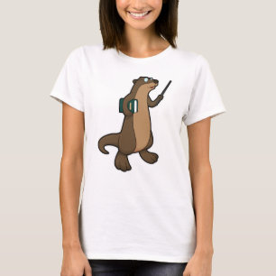 Otter als Lehrer mit Buch und Zeiger T-Shirt