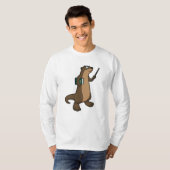 Otter als Lehrer mit Buch und Zeiger T-Shirt (Vorne ganz)
