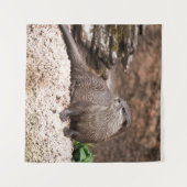 Otter am Felsen Wandteppich (Vorderseite (Horizontal))