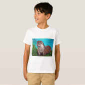 Otter an einem Fluss Malerei T-Shirt (Vorne ganz)