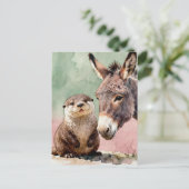 Otter and Donkey Postkarte (Stehend Vorderseite)