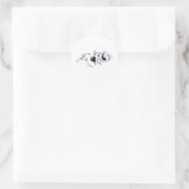 Otter Angel Runder Aufkleber (Tasche)