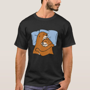 Otter animal motif cute animal print sleeping otte T-Shirt