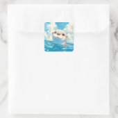 Otter Aquatic Odyssey Quadratischer Aufkleber (Tasche)