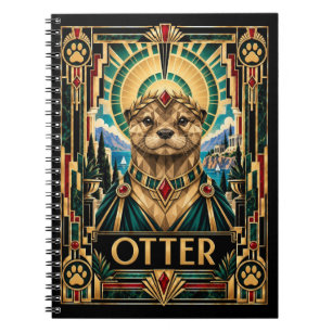 Otter, Art Deco Wildlife Notizblock