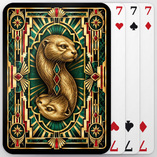 Otter, Art Deco Wildlife Spielkarten