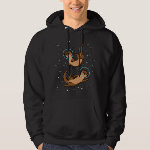 Otter Astronaut Gift Kids Otter Gift Space Otter Hoodie