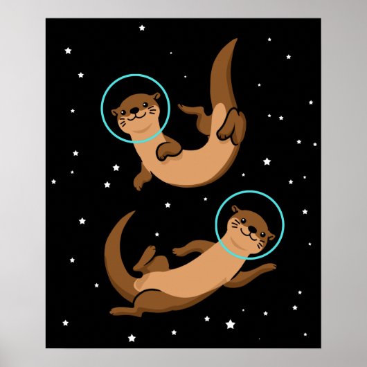 Otter Astronaut Gift Kids Otter Gift Space Otter Poster (Vorne)