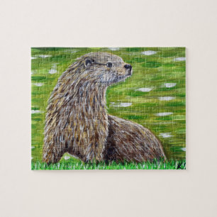 Otter auf einer Ufermalerei Puzzle
