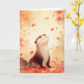 Otter Autumn Daydream Karte (Gelbe Blume)