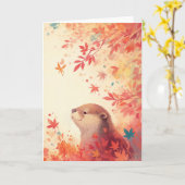Otter Autumn Wonder Karte (Gelbe Blume)