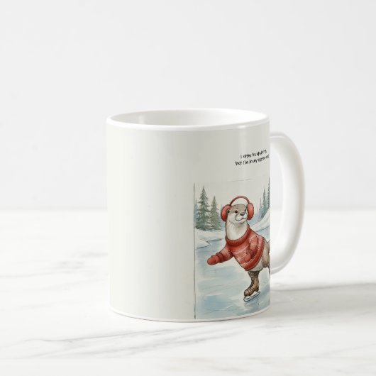 Otter Be Skating, Magnet Kaffeetasse (VorderseiteRechts)