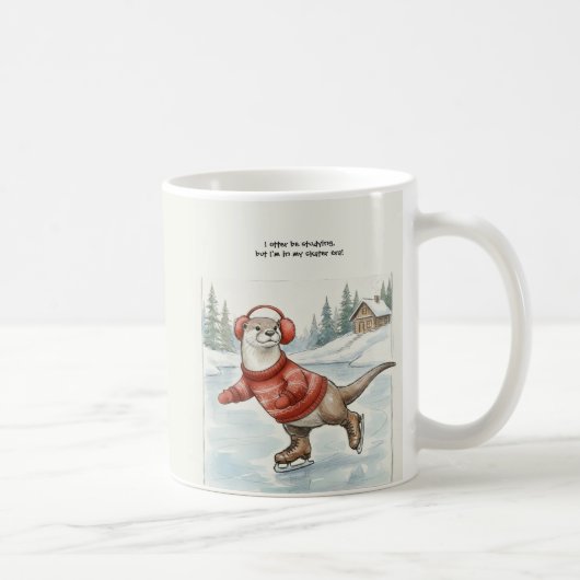 Otter Be Skating, Magnet Kaffeetasse (Rechts)