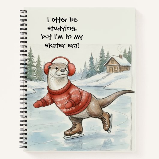 Otter Be Skating, Spiralblock Notizblock (Vorderseite)