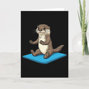 Otter benutzt eine Yogamatte Karte
